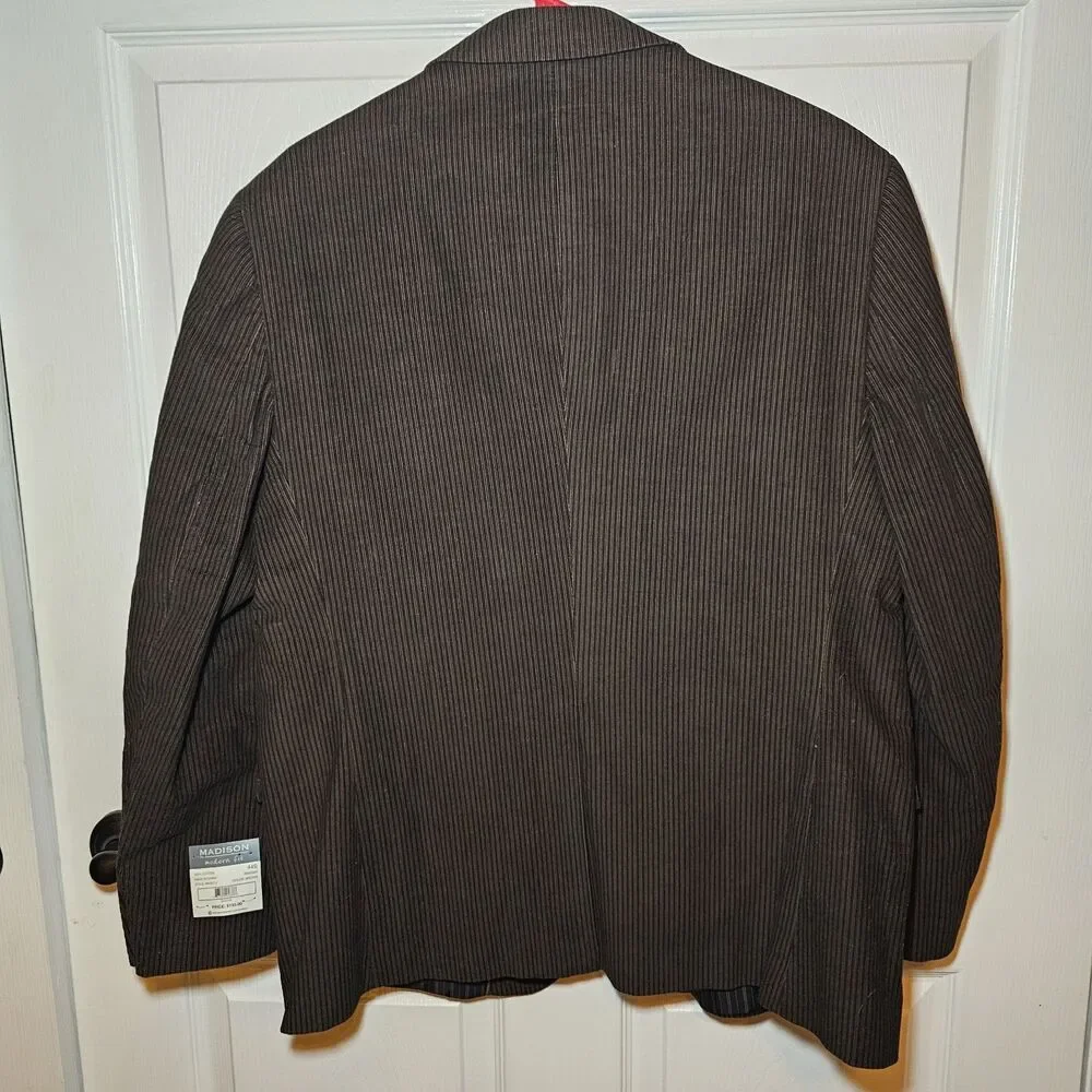 Madison Corduroy Pinstripe Brown Sport Coat Mens 44S NWT